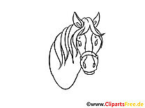 Tête image à imprimer cheval clipart