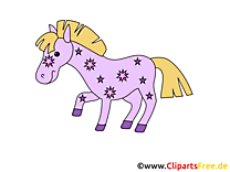 Violet poney clip art gratuit – Cheval images