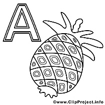 Ananas image gratuite – Alphabet allemand à imprimer