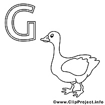 Gans image gratuite – Alphabet allemand à colorier