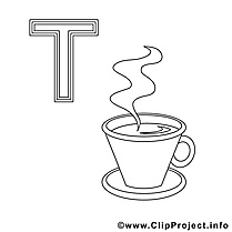 Teetasse dessin – Alphabet allemand gratuits à imprimer