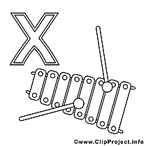 Xylophon illustration – Alphabet allemand à imprimer