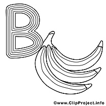 Bananas illustration – Alphabet anglais à imprimer