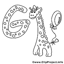 Giraffe dessin – Coloriage alphabet anglais à télécharger