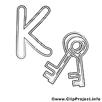 Key clip art gratuit – Alphabet anglais à imprimer