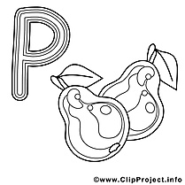 Pear illustration – Coloriage alphabet anglais cliparts