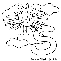 Sun clip art gratuit – Alphabet anglais à colorier