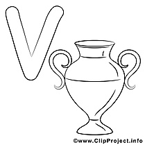 Vase dessin à télécharger – Alphabet anglais à colorier
