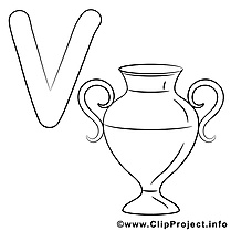 Vase dessin à télécharger – Alphabet anglais à colorier