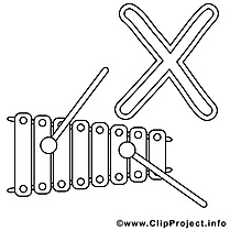 Xylophone dessin à télécharger – Alphabet anglais à colorier