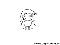 Brebis clip art gratuit – Animal à colorier