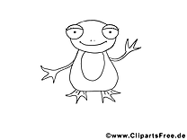 Clipart gratuit grenouille - Animal à colorier