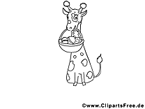 Girafe clip art gratuit – Animal à colorier