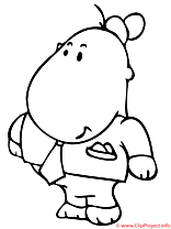 Hippopotame coloriage