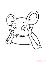 La souris ecoute coloriage