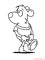 La souris marche coloriage