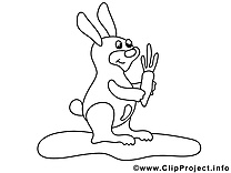 Lapin clip art gratuit – Animal à colorier