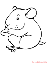 Le hamster mange coloriage