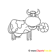 Vache clipart gratuit – Animal à colorier