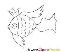 Poisson doré clipart gratuit – Animal à colorier