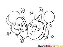 10 ans clip art gratuit – Anniversaire à colorier