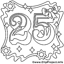 25 ans clipart – Anniversaire dessins à colorier