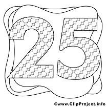 25 ans illustration – Anniversaire à imprimer