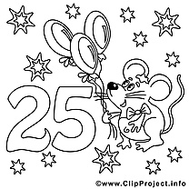 25 ans image gratuite – Anniversaire à imprimer