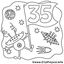 35 ans dessin gratuit – Anniversaire à colorier