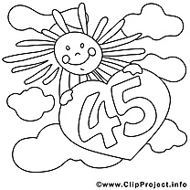 45 ans dessin – Coloriage anniversaire à télécharger