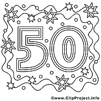 50 ans clip art gratuit – Anniversaire à imprimer