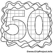 50 ans clipart gratuit – Anniversaire à colorier