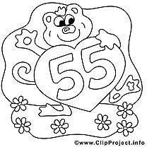 55 ans image à télécharger – Anniversaire à colorier