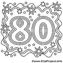 80 ans illustration – Anniversaire à imprimer