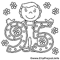 95 ans dessins gratuits – Anniversaire à colorier