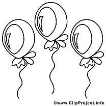 Ballons illustration – Coloriage anniversaire cliparts