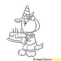 Chien illustration – Anniversaire à imprimer