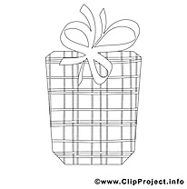 Clipart cadeau – Anniversaire dessins à colorier