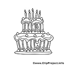 Dessins gratuits gâteau – Anniversaire à colorier