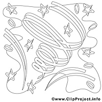 Étoiles illustration – Coloriage anniversaire cliparts