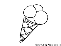 Glace clip art – Anniversaire image à colorier