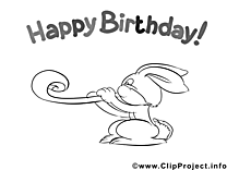 Lapin dessin – Anniversaire gratuits à imprimer