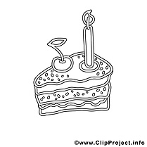 Morceau gâteau dessins gratuits – Anniversaire à colorier