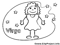 Vierge image – Coloriage anniversaire illustration