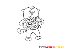 Chat illustration – Coloriage argent cliparts