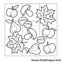 Coloriage feuilles automne illustration à télécharger