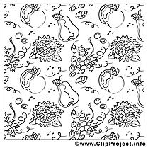 Décoration clip art – Automne image à colorier