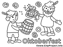 Oktoberfest clipart – Automne dessins à colorier