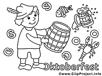 Oktoberfest dessin – Coloriage automne à télécharger