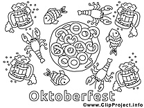 Oktoberfest dessin gratuit – Automne à colorier